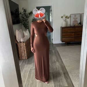 Brown maxi dress- size M.